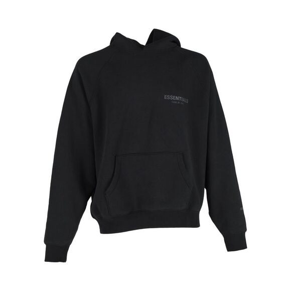 Fear Of God Other - Fear of God Essentials Logo Print Jersey Hoodie in Black Cotton